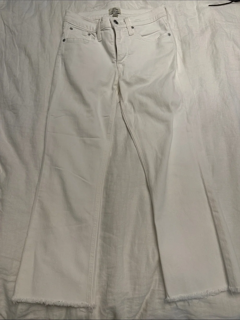J Crew Billie Demi Boot Crop Jeans - White